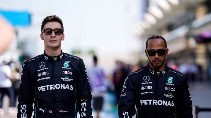 George Russell and Lewis Hamilton